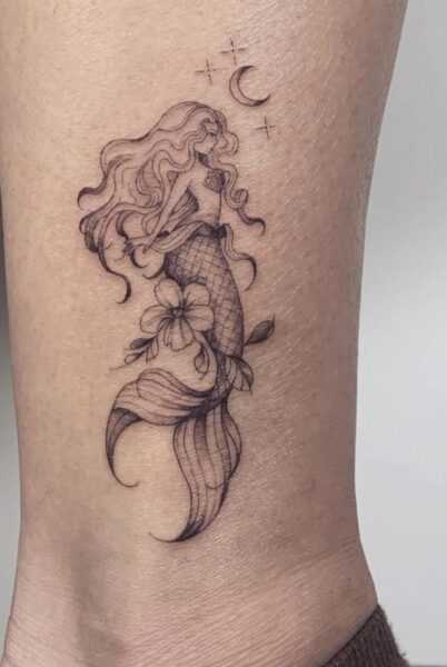 Mermaid tattoos inspired by freedom, intuition, and the sea | nishas12