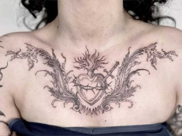 The heart pierced by a dagger is one of the oldest and most psychologically complex symbols in tattoo art | Wo Sunny