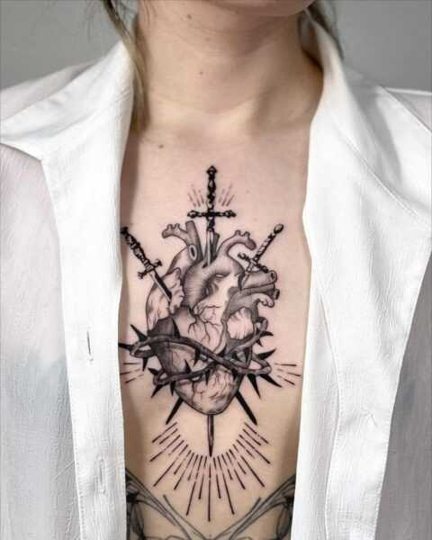 The sacred heart carries one of the longest symbolic histories in Western tattoo tradition | Zaw Lwin