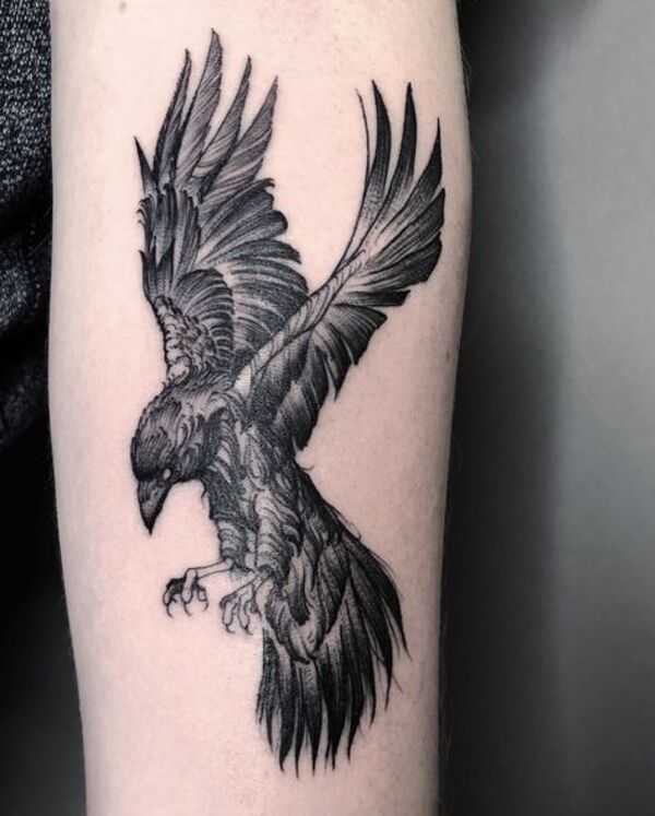 Aesthetic Raven Tattoo