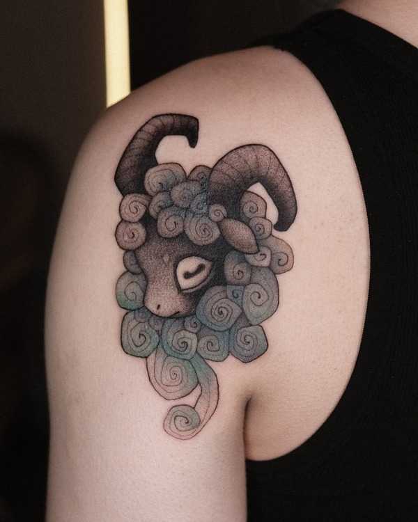 bicep goat tattoo I ludo_mortuus