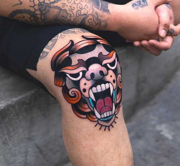 Watercolor knee design