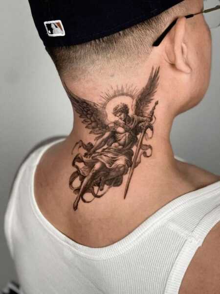 An angel neck tattoo is highly visible | Holistic Ink