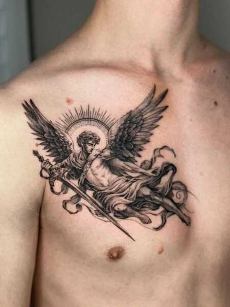 St. Michael tattoo – a symbol of strength, protection, and the triumph of light | Holistic Ink