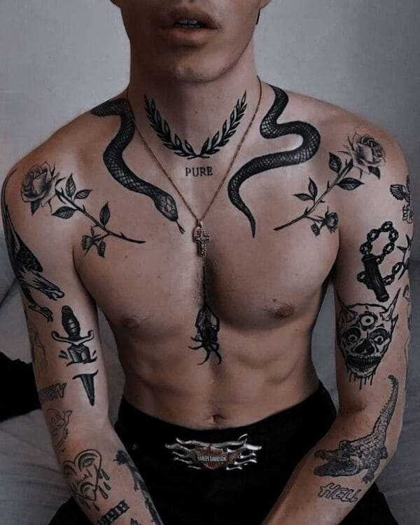 Chest tattoo